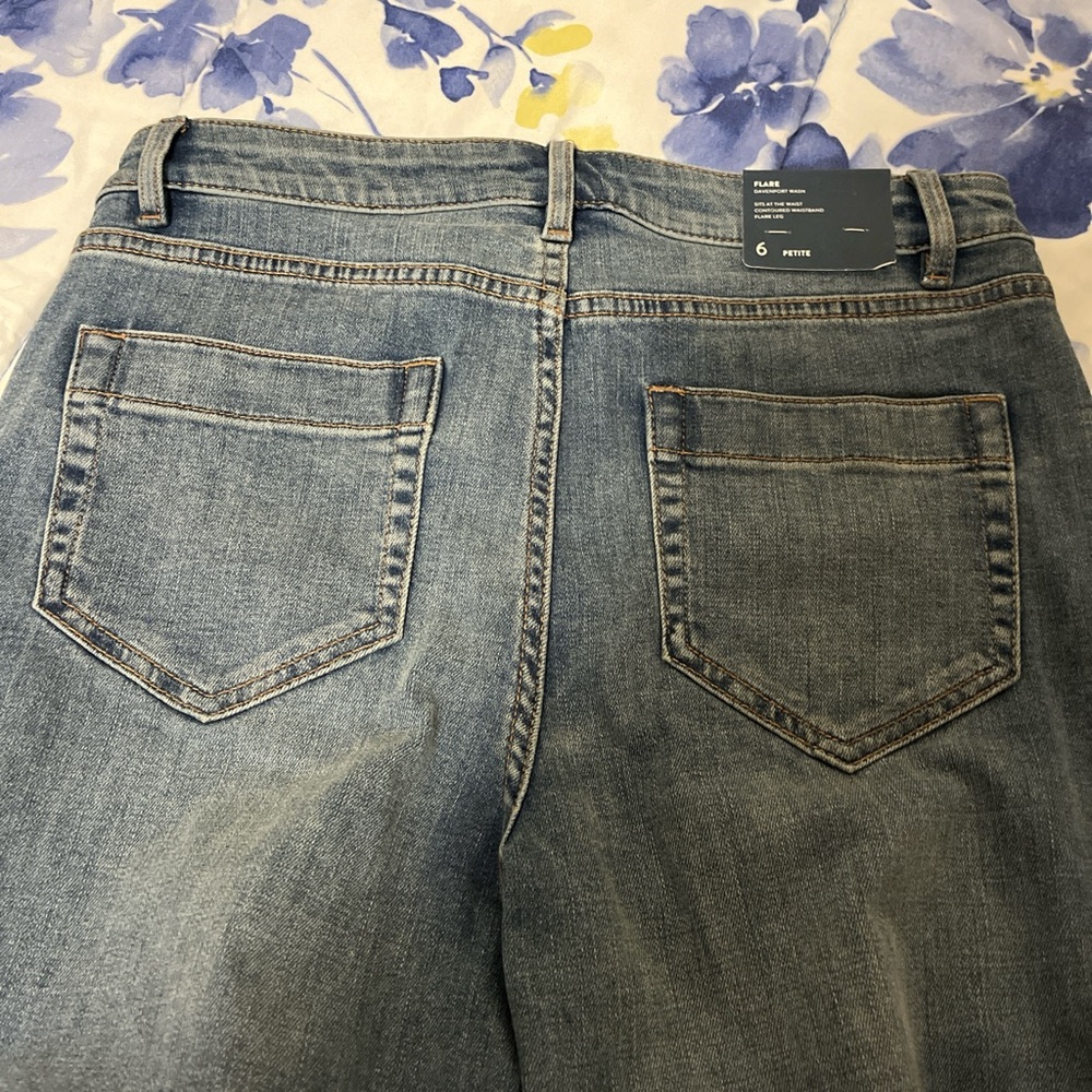 J. Jill Blue Flare Wide Leg Jeans - Picture 4 of 6